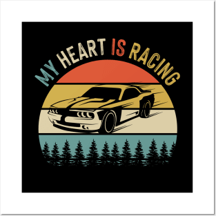Fathers Day Retro Vintage Speedway Car Racing Posters and Art